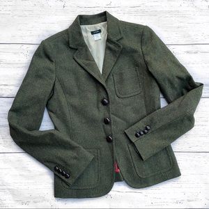 J.Crew green 100% wool woman’s vintage blazer